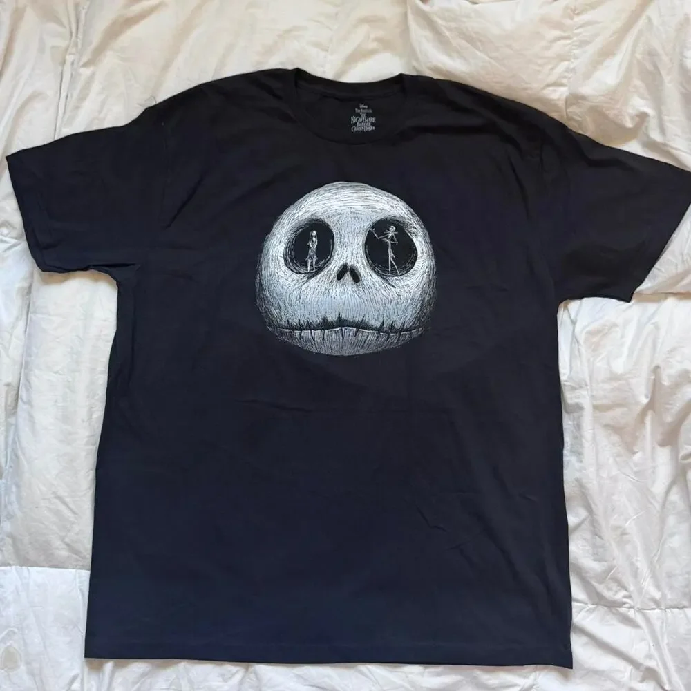 Nightmare before christmas black graphic tee sz XL y2k‎ goth emo hot topic